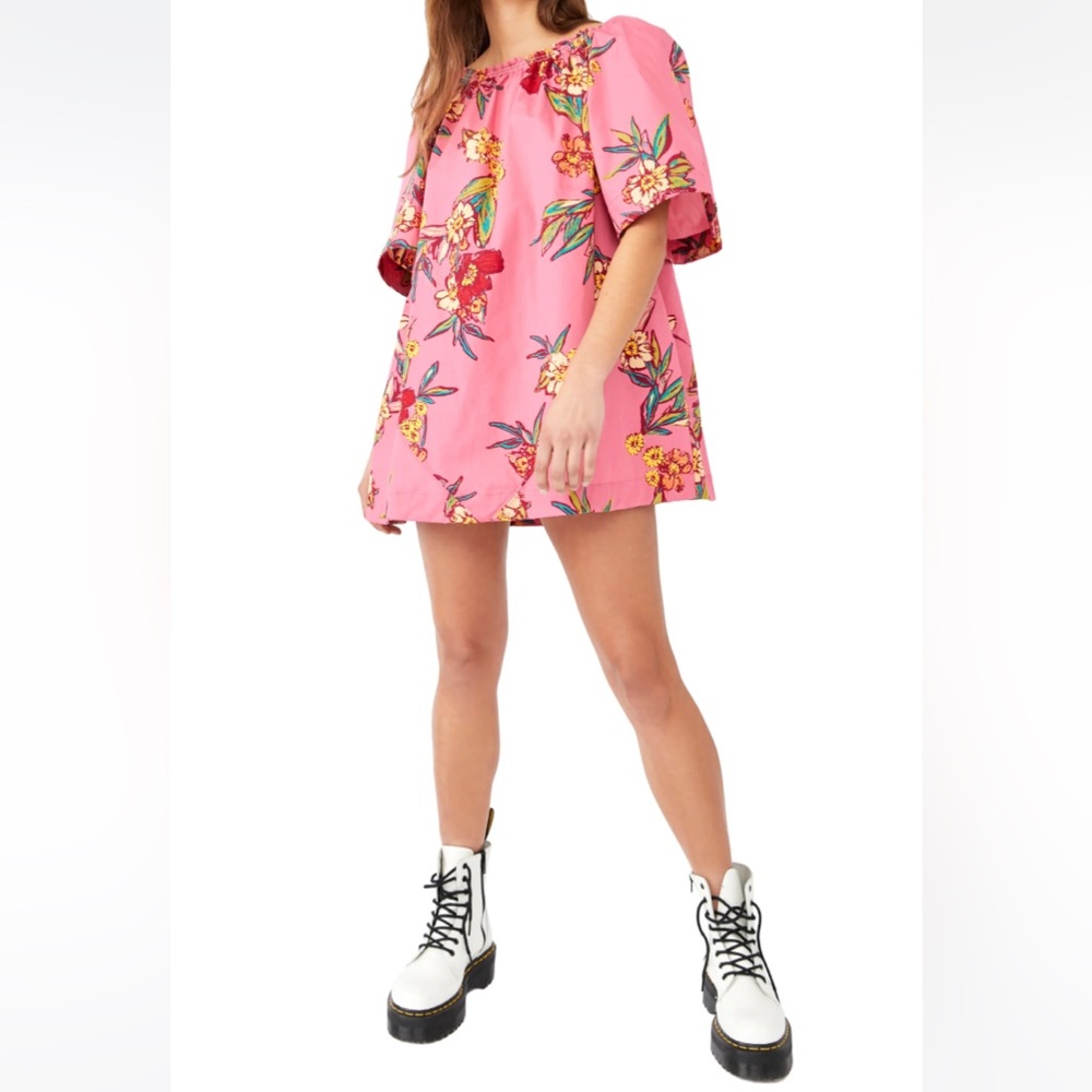 Free People Jodie Floral Cotton Tunic